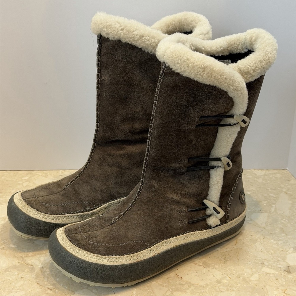 Merrell Spirit High Tibet Sherpa Winter Boots Seal Gray Polartec Thinsulate 10